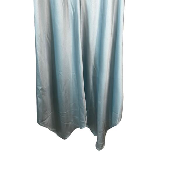 XSCAPE Women's Satin Midi Dress Asymmetrical Hem Light Blue Plus Size 14 Fairy - Picture 7 of 10